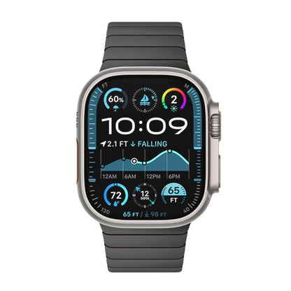 For Apple Watch 46mm / 49mm / 45mm / 44mm Bamboo Norman Buckle Pure Titanium Watch Band(Slate Grey) by bashfashion