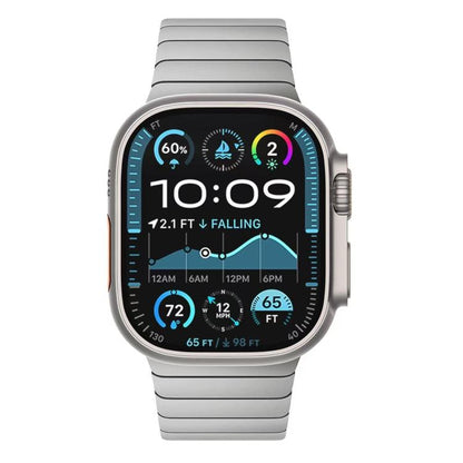 For Apple Watch 46mm / 49mm / 45mm / 44mm Bamboo Norman Buckle Pure Titanium Watch Band(Silver) by bashfashion