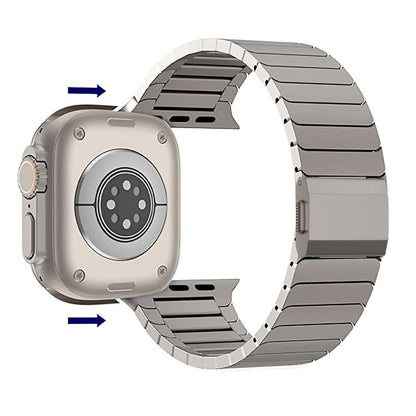 For Apple Watch 46mm / 49mm / 45mm / 44mm Bamboo Norman Buckle Pure Titanium Watch Band(Slate Grey) by bashfashion
