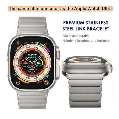 For Apple Watch 46mm / 49mm / 45mm / 44mm Bamboo Norman Buckle Pure Titanium Watch Band(Slate Grey) by bashfashion