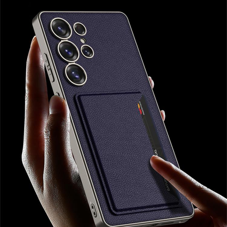 For Samsung Galaxy S25 Ultra 5G GKK Ultra-thin Leather Card Slots Phone Case With Magnetic Holder(Carbon Fiber Texture) by GKK