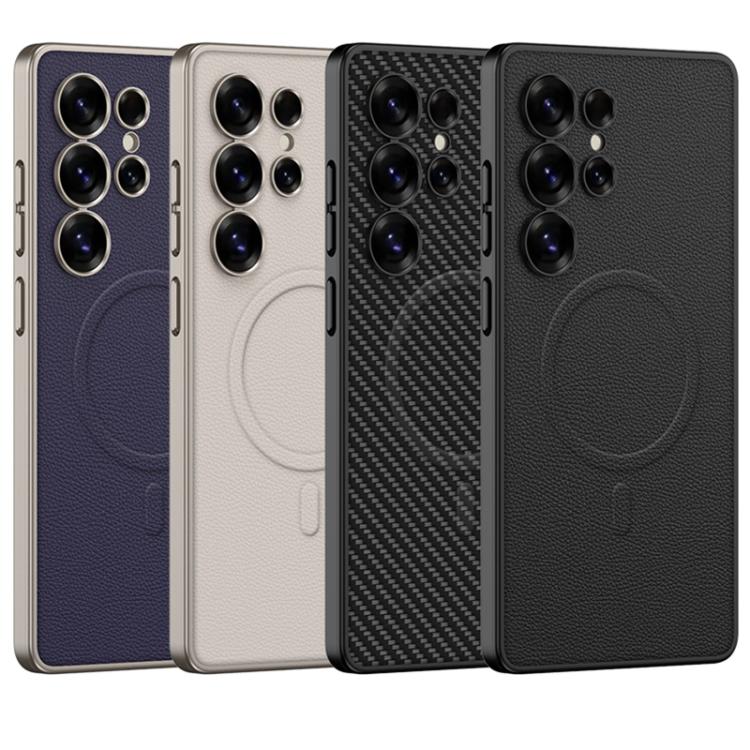 For Samsung Galaxy S25 Ultra 5G GKK Built-in MagSafe Leather Full Coverage Phone Case(Black) by GKK