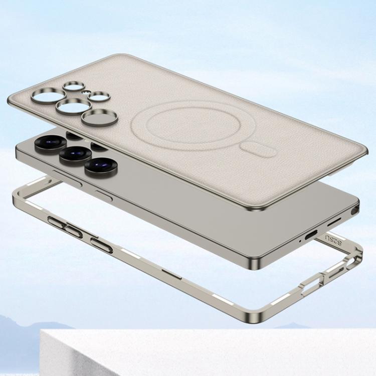 For Samsung Galaxy S25 Ultra 5G GKK Built-in MagSafe Leather Full Coverage Phone Case(Black) by GKK