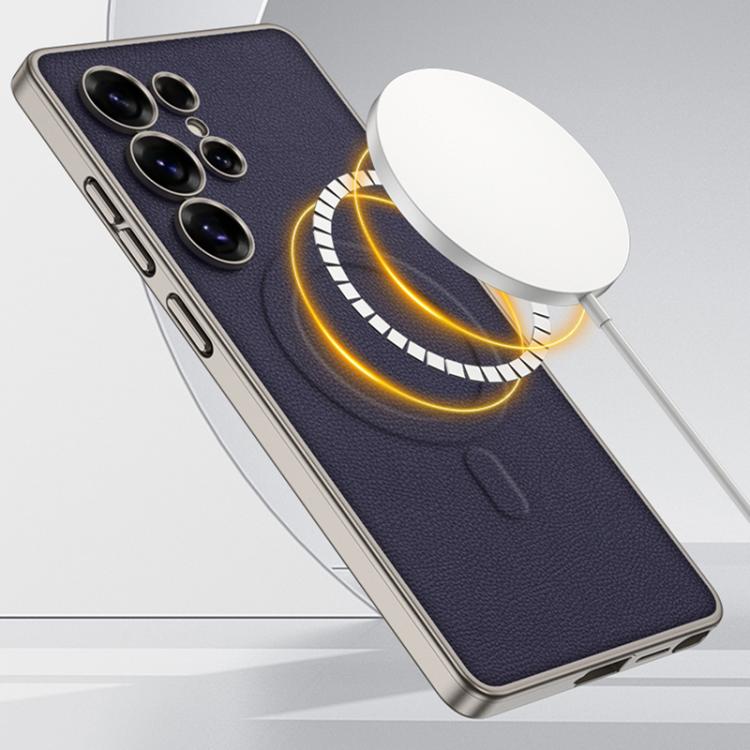 For Samsung Galaxy S25 Ultra 5G GKK Built-in MagSafe Leather Full Coverage Phone Case(Black) by GKK