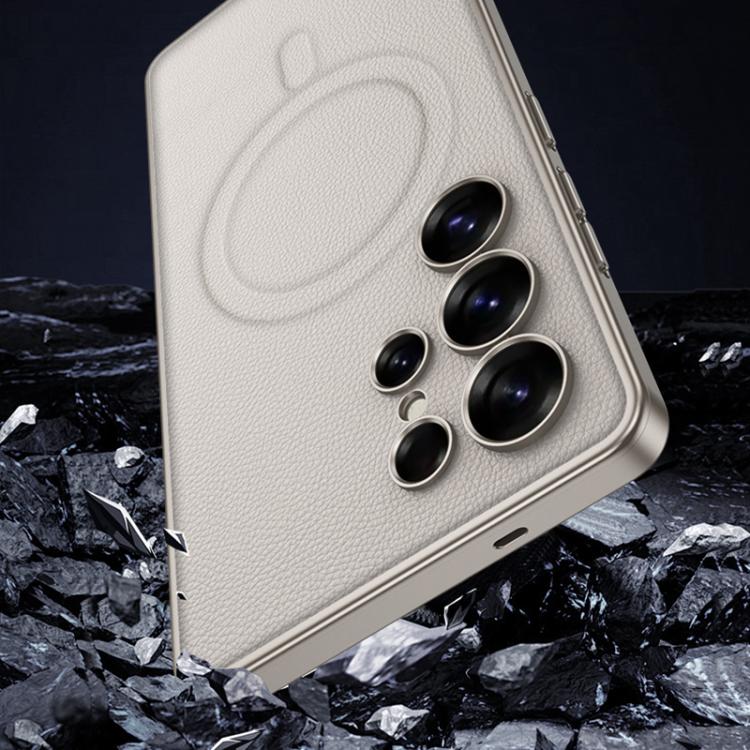 For Samsung Galaxy S25 Ultra 5G GKK Built-in MagSafe Leather Full Coverage Phone Case(Black) by GKK