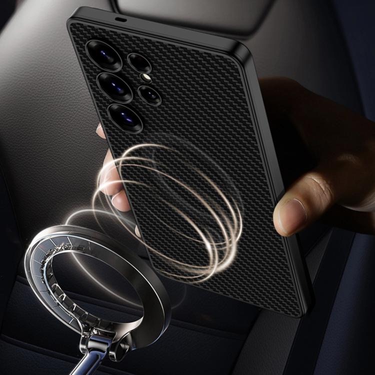 For Samsung Galaxy S25 Ultra 5G GKK Built-in MagSafe Leather Full Coverage Phone Case(Black) by GKK