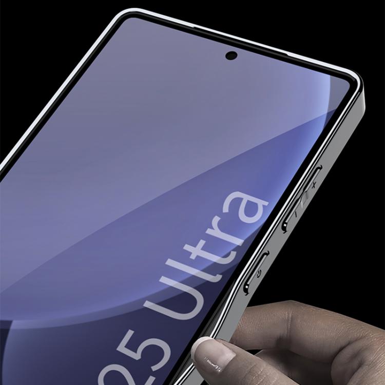 For Samsung Galaxy S25 Ultra 5G GKK Plating Leather Wood Texture Full Coverage Phone Case(Black) by GKK