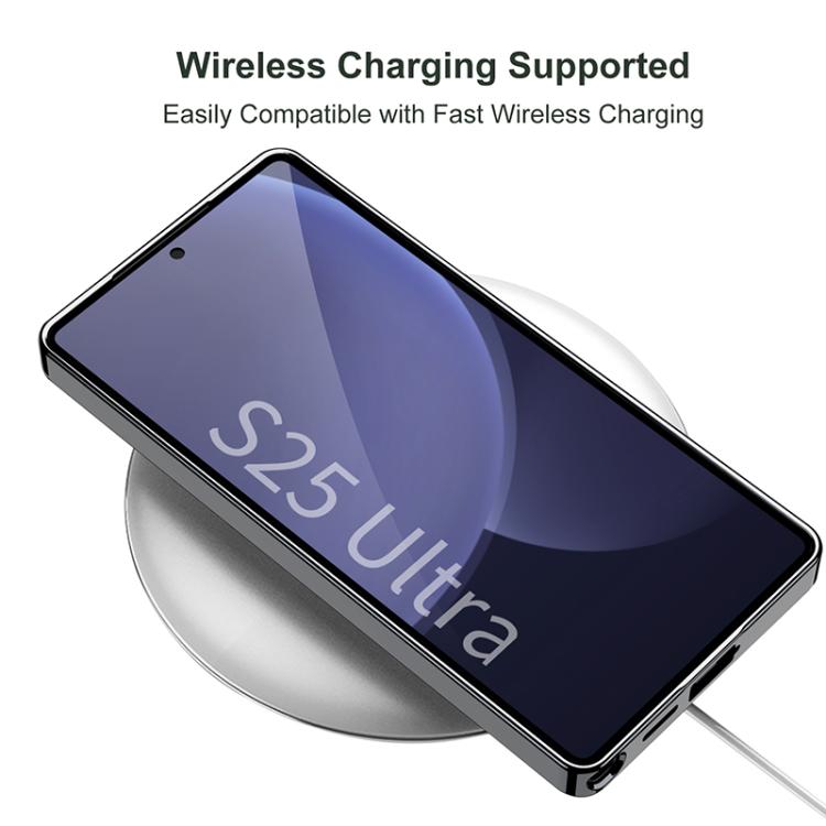 For Samsung Galaxy S25 Ultra 5G GKK Plating Leather Built-in MagSafe Frosted Phone Case(Black) by GKK