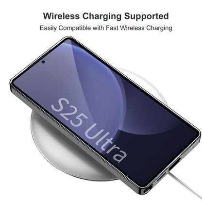 For Samsung Galaxy S25 Ultra 5G GKK Plating Leather Built-in MagSafe Frosted Phone Case(Black) by GKK