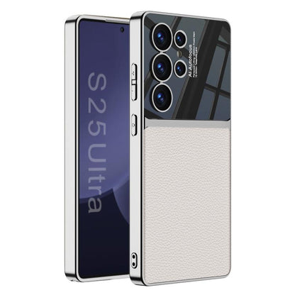 For Samsung Galaxy S25 Ultra 5G GKK Plating TPU + Leather Full Coverage Phone Case(White) by GKK