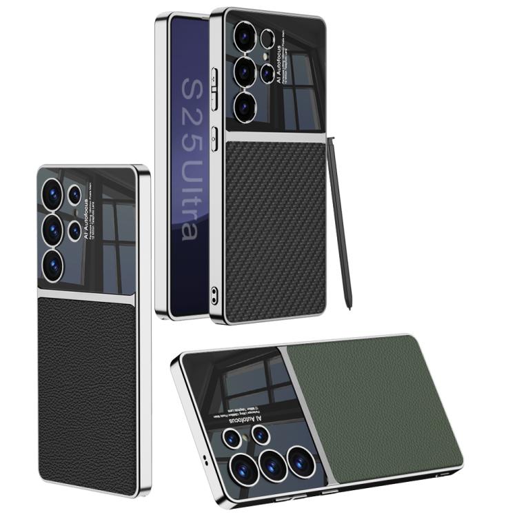 For Samsung Galaxy S25 Ultra 5G GKK Plating TPU + Leather Full Coverage Phone Case(White) by GKK