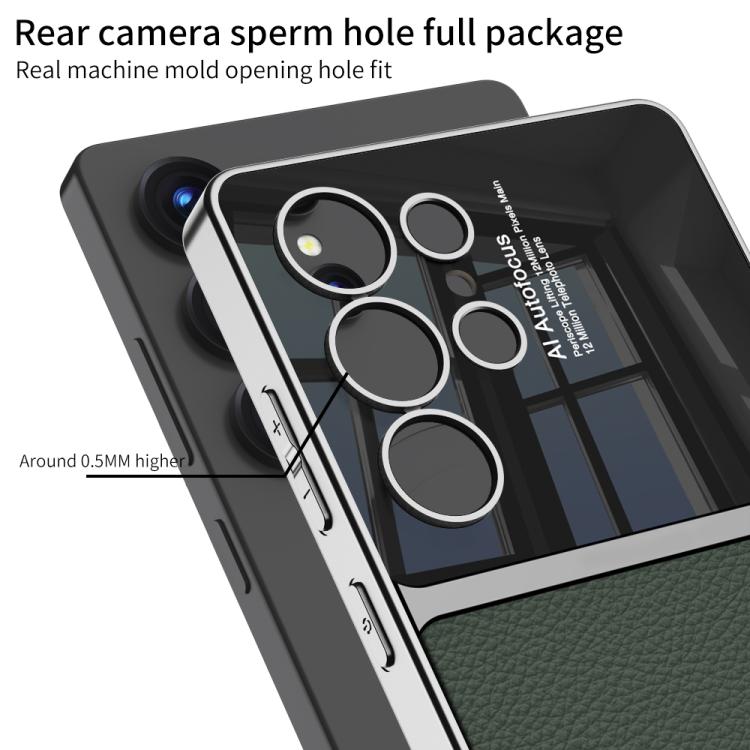 For Samsung Galaxy S25 Ultra 5G GKK Plating TPU + Leather Full Coverage Phone Case(White) by GKK