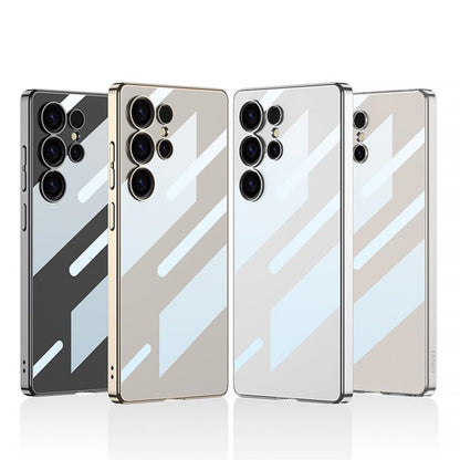 For Samsung Galaxy S25 Ultra 5G GKK Plating Transparent PC Phone Case, Not Included Pen(Black) by GKK