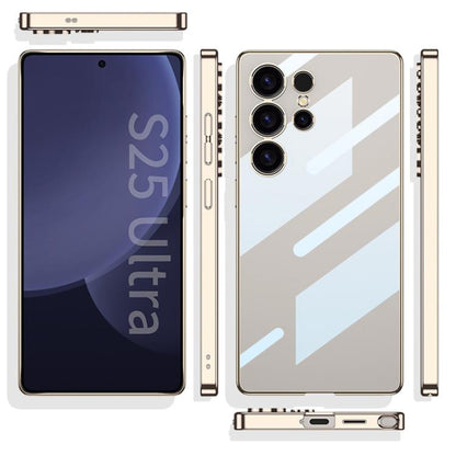 For Samsung Galaxy S25 Ultra 5G GKK Plating Transparent PC Phone Case, Not Included Pen(Black) by GKK