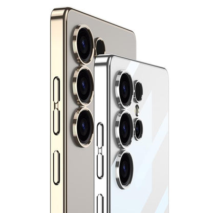 For Samsung Galaxy S25 Ultra 5G GKK Plating Transparent PC Phone Case, Not Included Pen(Black) by GKK