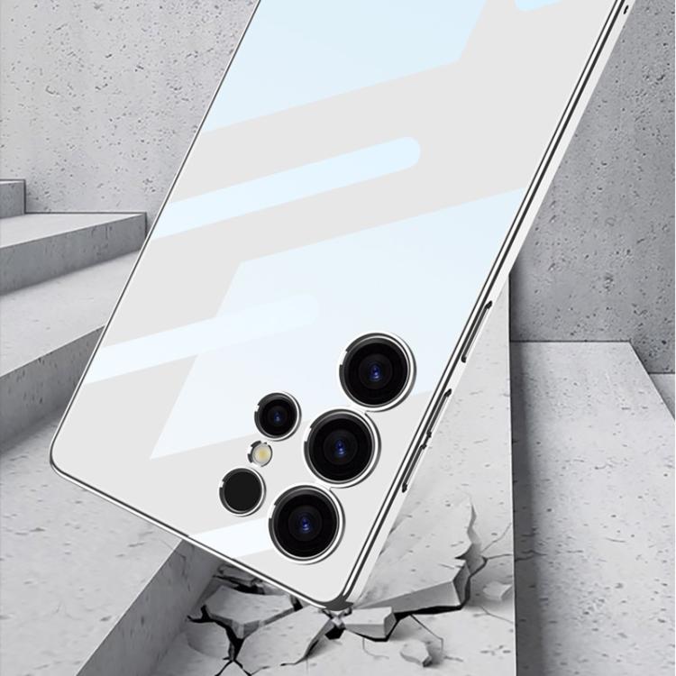 For Samsung Galaxy S25 Ultra 5G GKK Plating Transparent PC Phone Case, Not Included Pen(Black) by GKK