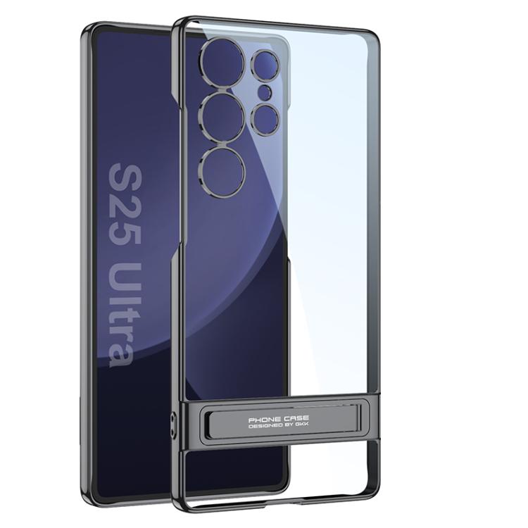 For Samsung Galaxy S25 Ultra 5G GKK Triumph Phantom Clear Full Coverage Phone Case with Holder(Black) by GKK