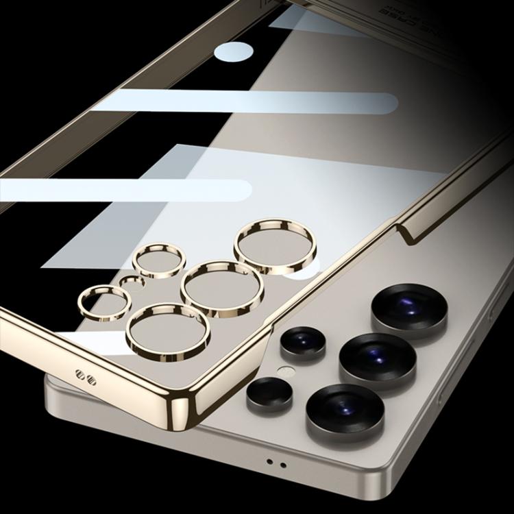 For Samsung Galaxy S25 Ultra 5G GKK Triumph Phantom Clear Full Coverage Phone Case with Holder(Black) by GKK