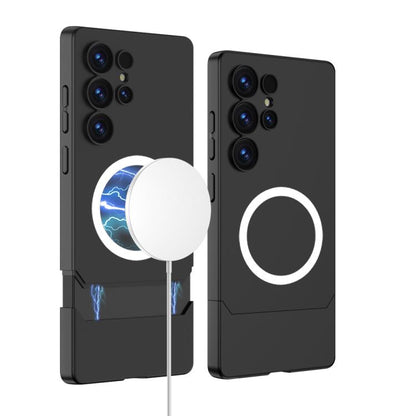 For Samsung Galaxy S25 Ultra 5G GKK Mortise-Tenon Connection Contrast Color Magnetic Phone Case(Black) by GKK