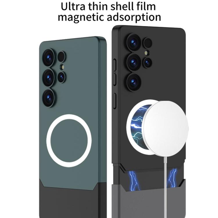 For Samsung Galaxy S25 Ultra 5G GKK Mortise-Tenon Connection Contrast Color Magnetic Phone Case(Black) by GKK