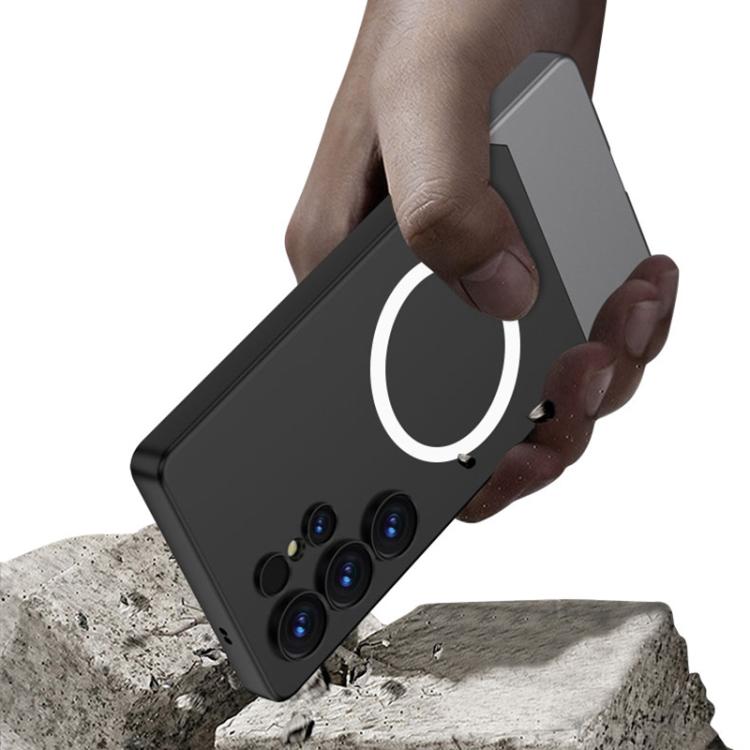 For Samsung Galaxy S25 Ultra 5G GKK Mortise-Tenon Connection Contrast Color Magnetic Phone Case(Black) by GKK