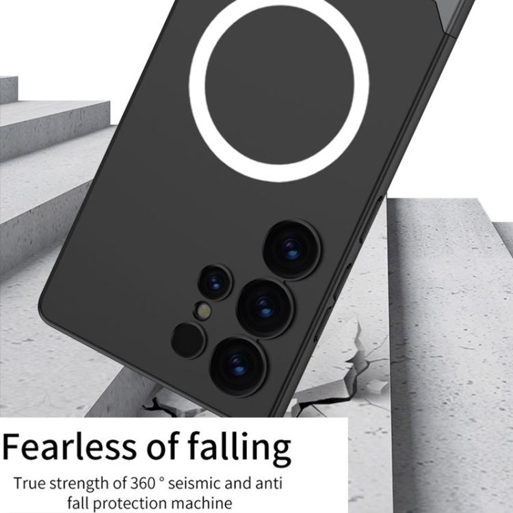 For Samsung Galaxy S25 Ultra 5G GKK Mortise-Tenon Connection Contrast Color Magnetic Phone Case(Black) by GKK