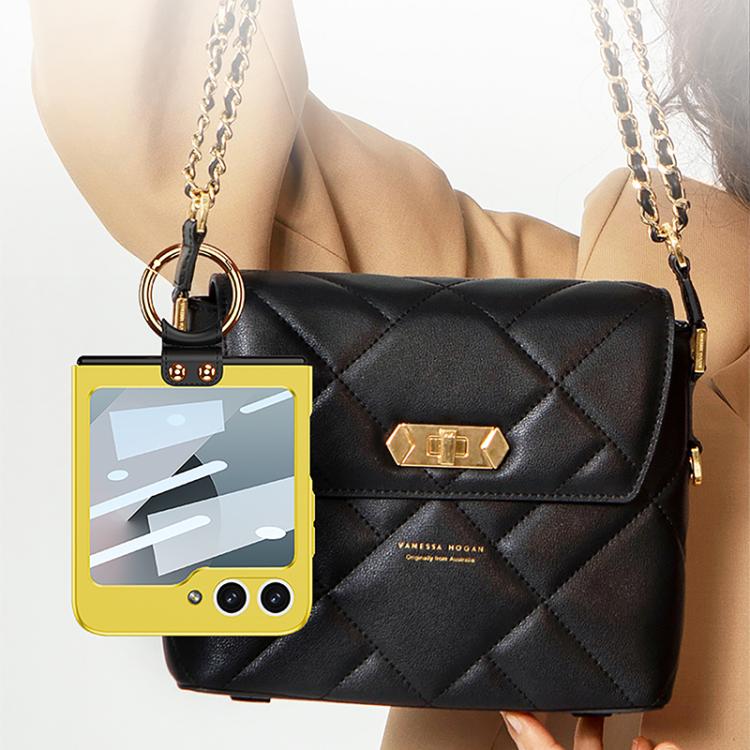 For Samsung Galaxy Z Flip6 / Flip7 FE GKK Integrated Ultra-thin Contrast Color Phone Case with Ring Holder(Black) by GKK