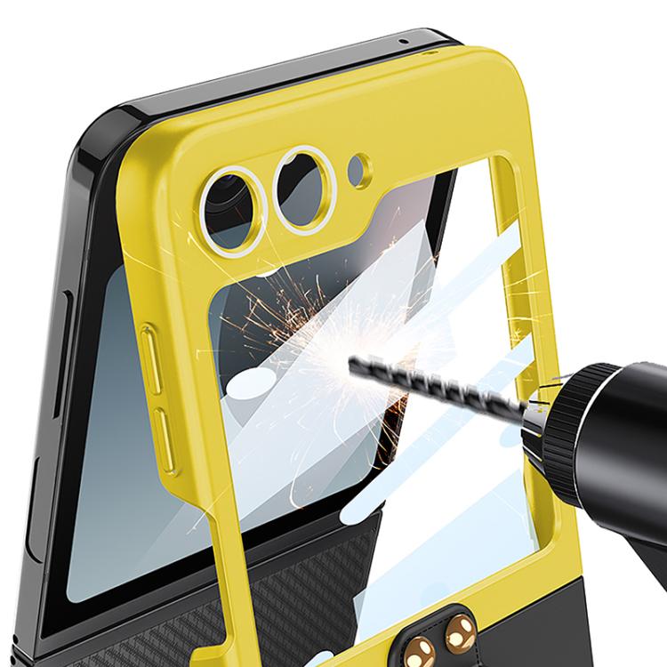 For Samsung Galaxy Z Flip6 / Flip7 FE GKK Integrated Ultra-thin Contrast Color Phone Case with Ring Holder(Black) by GKK