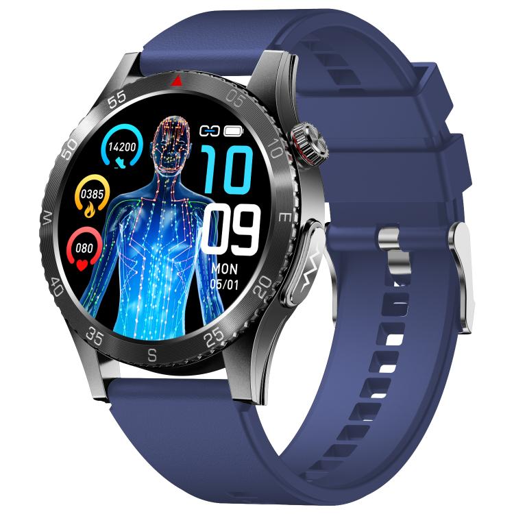 H9 1.43 inch Silicone Strap ECG Smart Watch Supports Bluetooth Calls/Smart Voice Assistant(Blue) by bashfashion