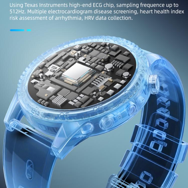 H9 1.43 inch Silicone Strap ECG Smart Watch Supports Bluetooth Calls/Smart Voice Assistant(Blue) by bashfashion
