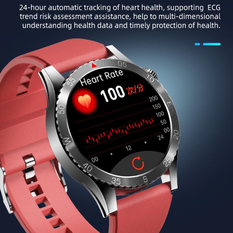 H9 1.43 inch Silicone Strap ECG Smart Watch Supports Bluetooth Calls/Smart Voice Assistant(Red) by bashfashion