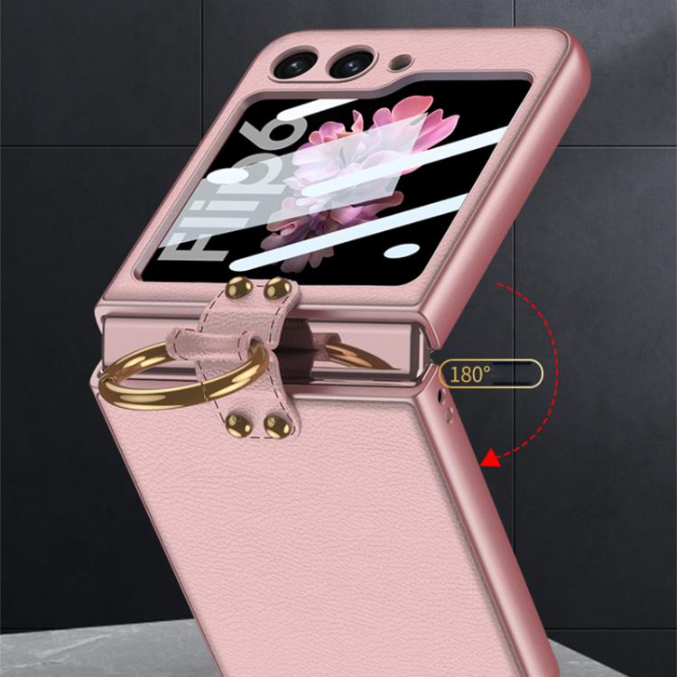 For Samsung Galaxy Z Flip6 GKK Integrated Ultra-thin Leather Phone Case with Ring Holder(Purple) by GKK