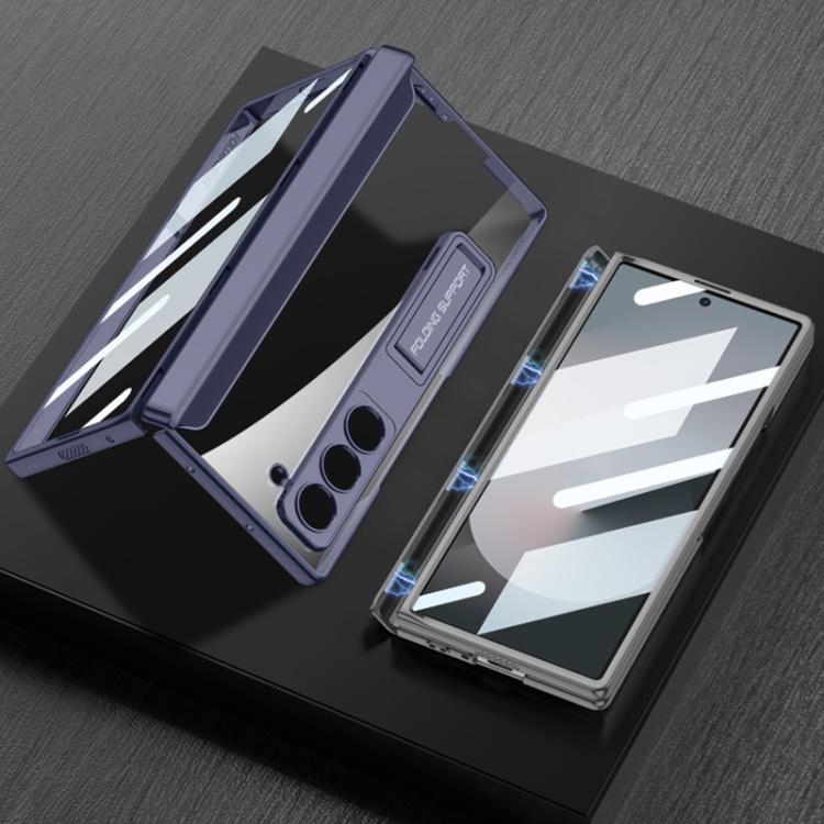 For Samsung Galaxy Z Fold6 GKK Integrated Magnetic Phantom Hinge Phone Case with Holder(Pink) by GKK