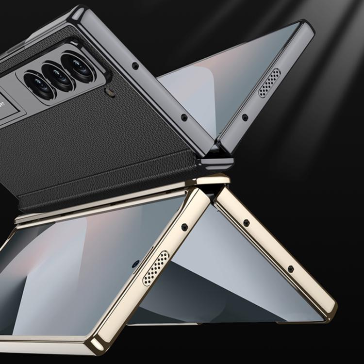 For Samsung Galaxy Z Fold6 GKK Integrated Magnetic Phantom Leather Hinge Phone Case with Holder(Pink) by GKK