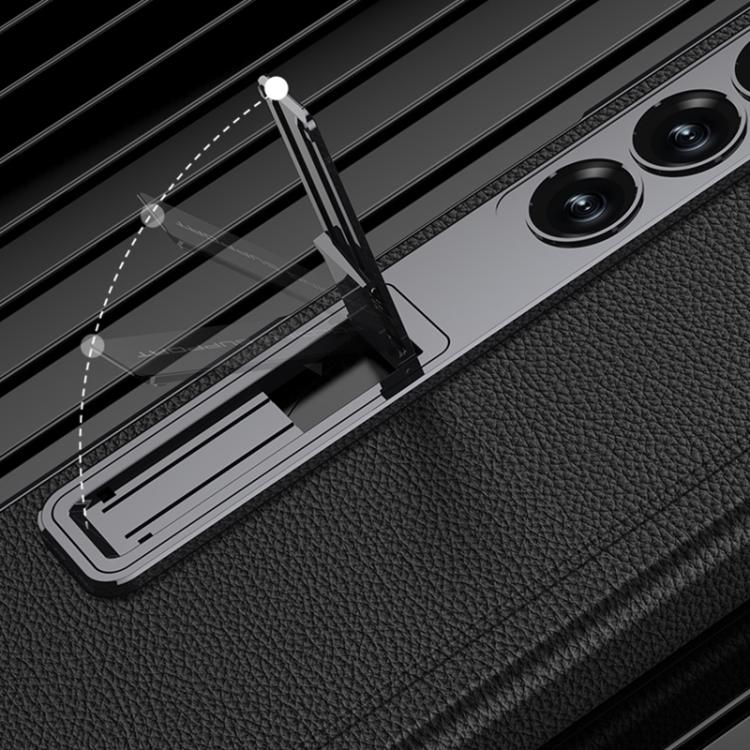 For Samsung Galaxy Z Fold6 GKK Integrated Magnetic Phantom Leather Hinge Phone Case with Holder(Pink) by GKK