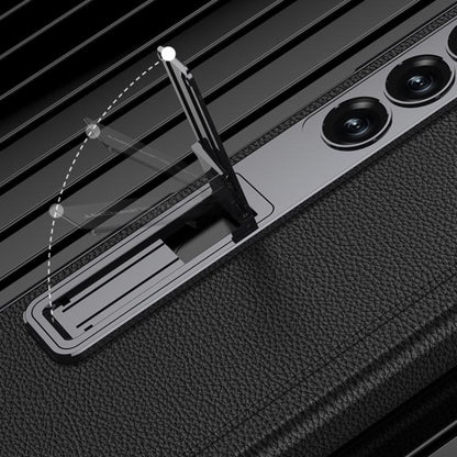 For Samsung Galaxy Z Fold6 GKK Integrated Magnetic Phantom Leather Hinge Phone Case with Holder(Pink) by GKK