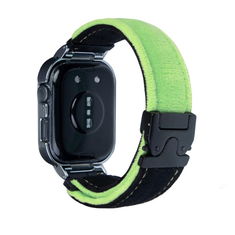 For Huawei Watch Fit3 Brushed Metal Silver Frame Watch Band(Black Grass Green) by bashfashion