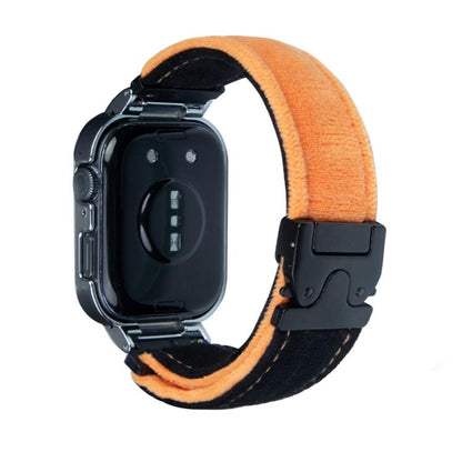 For Huawei Watch Fit3 Brushed Metal Silver Frame Watch Band(Black Orange) by bashfashion