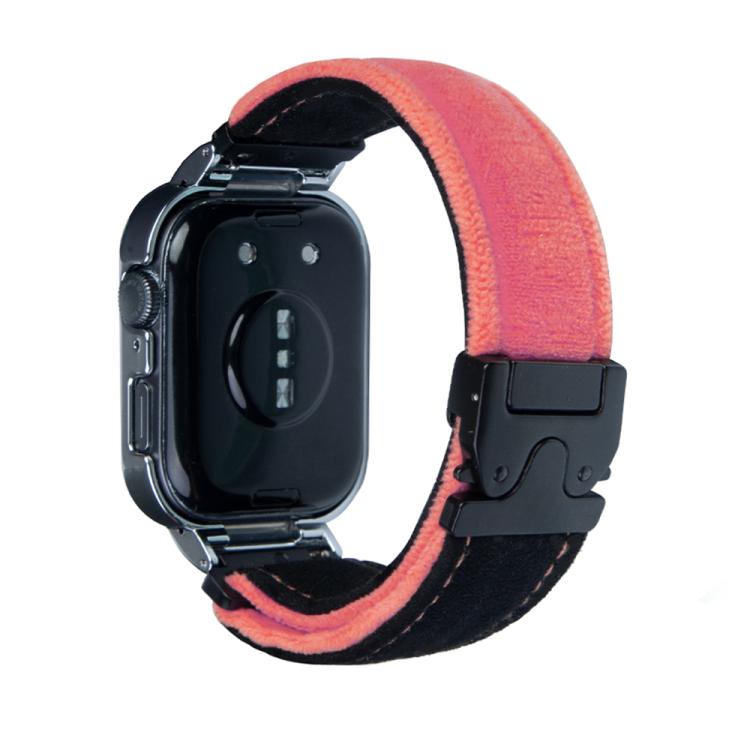 For Huawei Watch Fit3 Brushed Metal Silver Frame Watch Band(Black Pink) by bashfashion