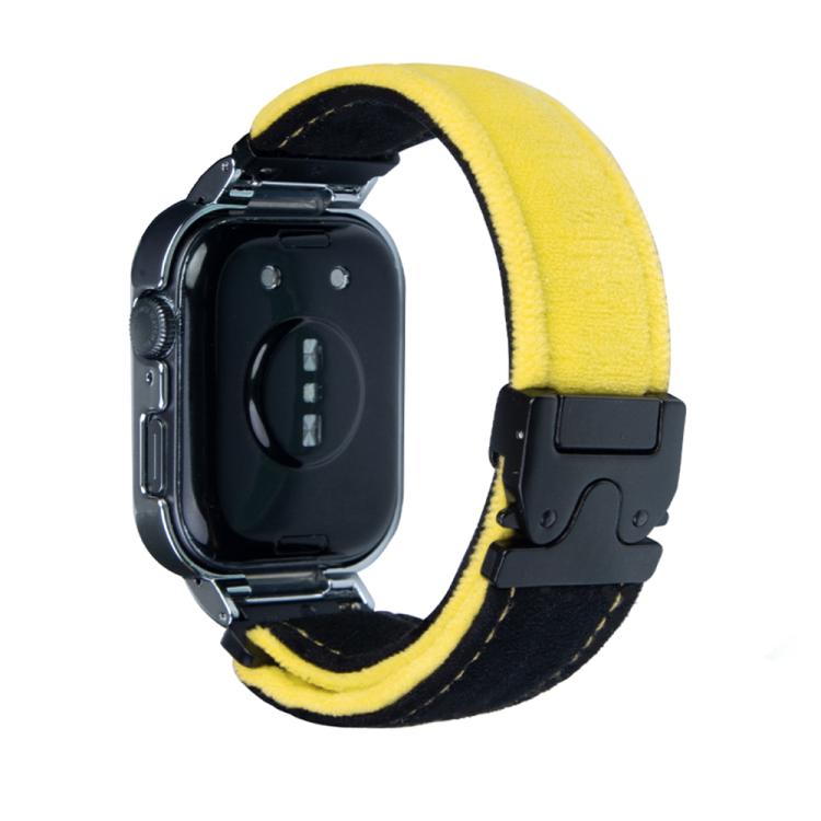 For Huawei Watch Fit3 Brushed Metal Silver Frame Watch Band(Black Yellow) by bashfashion