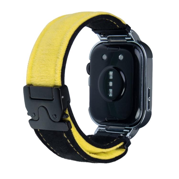 For Huawei Watch Fit3 Brushed Metal Silver Frame Watch Band(Black Yellow) by bashfashion