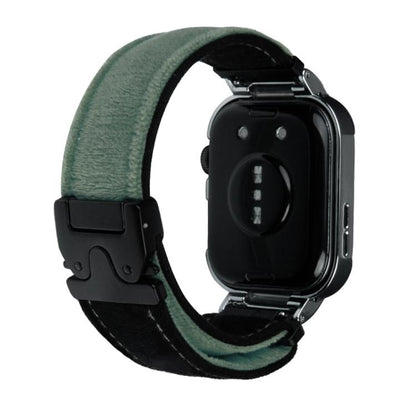 For Huawei Watch Fit3 Brushed Metal Silver Frame Watch Band(Black Army Green) by bashfashion