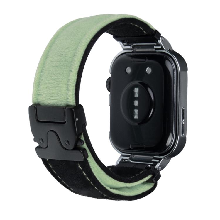 For Huawei Watch Fit3 Brushed Metal Silver Frame Watch Band(Black Green) by bashfashion