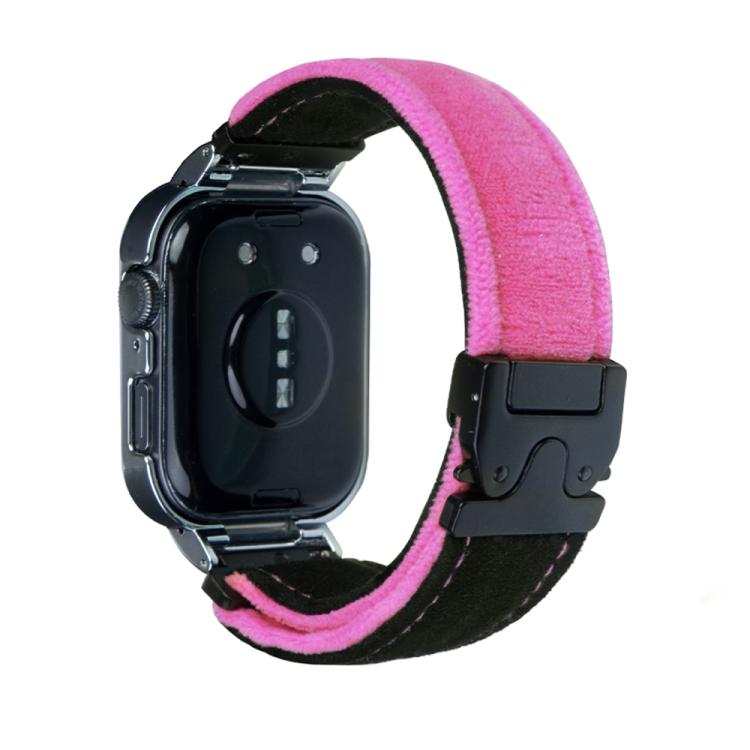 For Huawei Watch Fit3 Brushed Metal Silver Frame Watch Band(Black Rose Red) by bashfashion