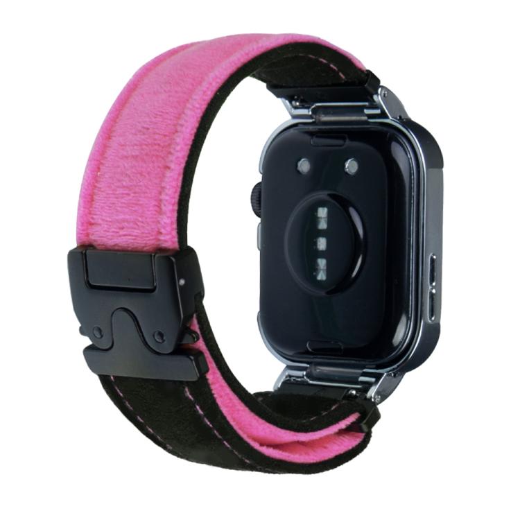 For Huawei Watch Fit3 Brushed Metal Silver Frame Watch Band(Black Rose Red) by bashfashion