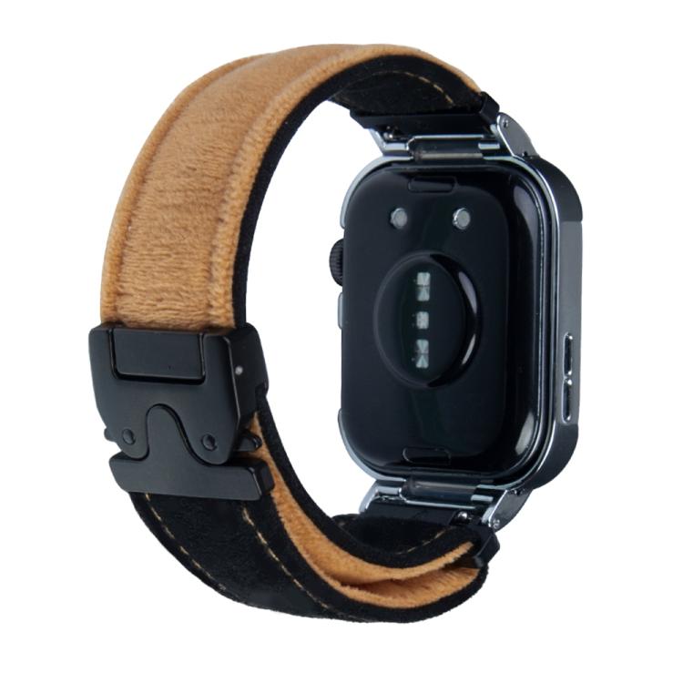 For Huawei Watch Fit3 Brushed Metal Silver Frame Watch Band(Black Light Brown) by bashfashion