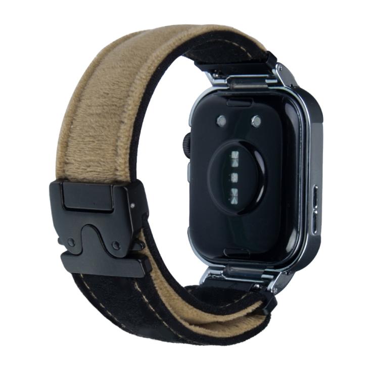 For Huawei Watch Fit3 Brushed Metal Silver Frame Watch Band(Black Dark Brown) by bashfashion