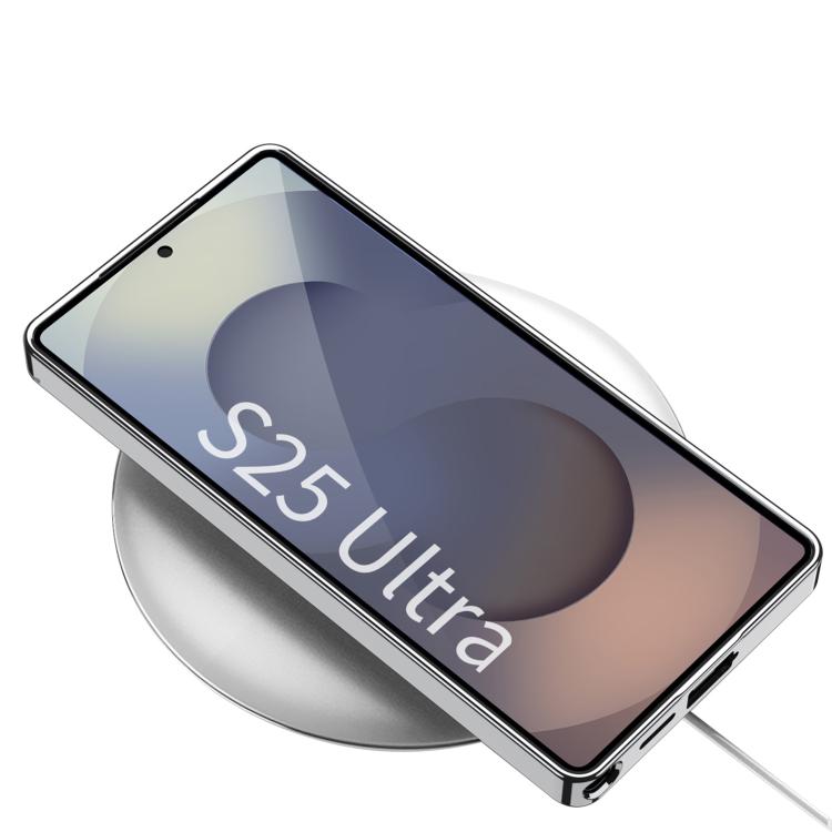 For Samsung Galaxy S25 Ultra 5G GKK Electroplating Leather Z-Shape MagSafe Phone Case, Not Included Pen(Titanium Gray) by GKK