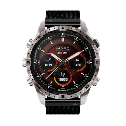 For Garmin Watch 22mm Milanese Dual Section Magnetic Metal Watch Band(Black) by bashfashion