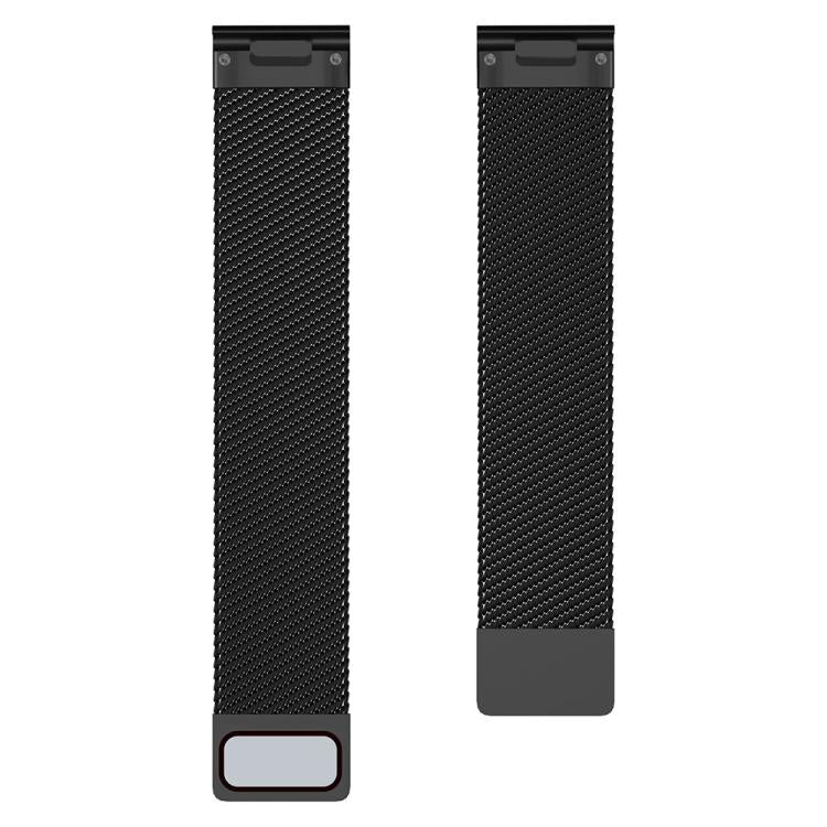 For Garmin Watch 22mm Milanese Dual Section Magnetic Metal Watch Band(Black) by bashfashion